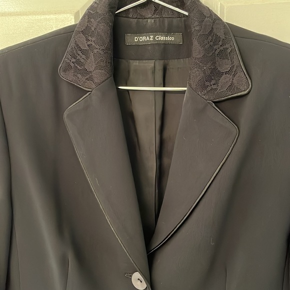 Black D’Oraz Classico Blazer with lace detail - Picture 6 of 7